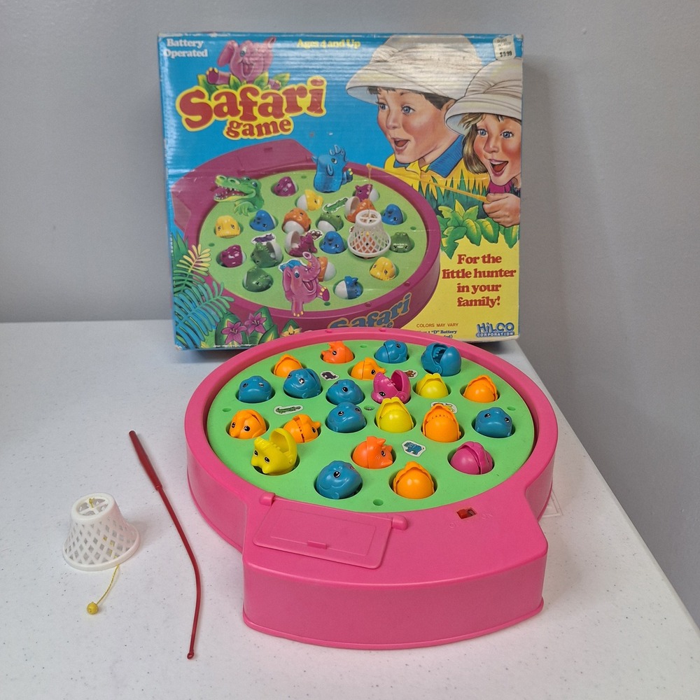 VTG Hungry Safari Game Battery Op Fishing Game For Kids Hilco Corp 1980s 1970s